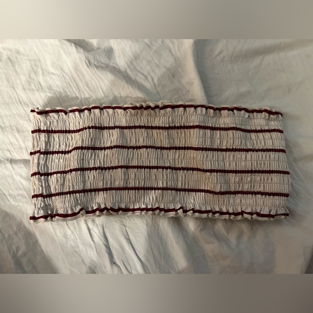 Tube top burgundy and white size small